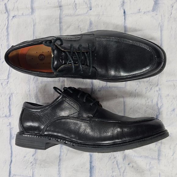 Clarks Other - Clarks Unstructured Un.Linden Oxford 10.5 Black Leather Apron Toe Dress Shoes